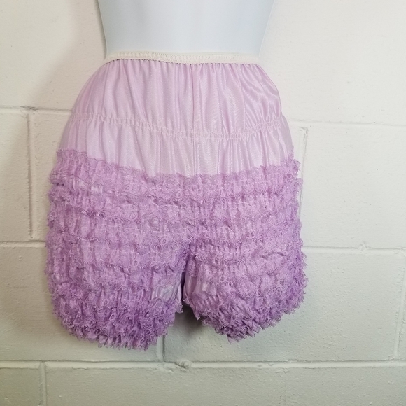 Vtg lilac purple ruffle square dance shorts bloomers pettipants sissy - Picture 6 of 10